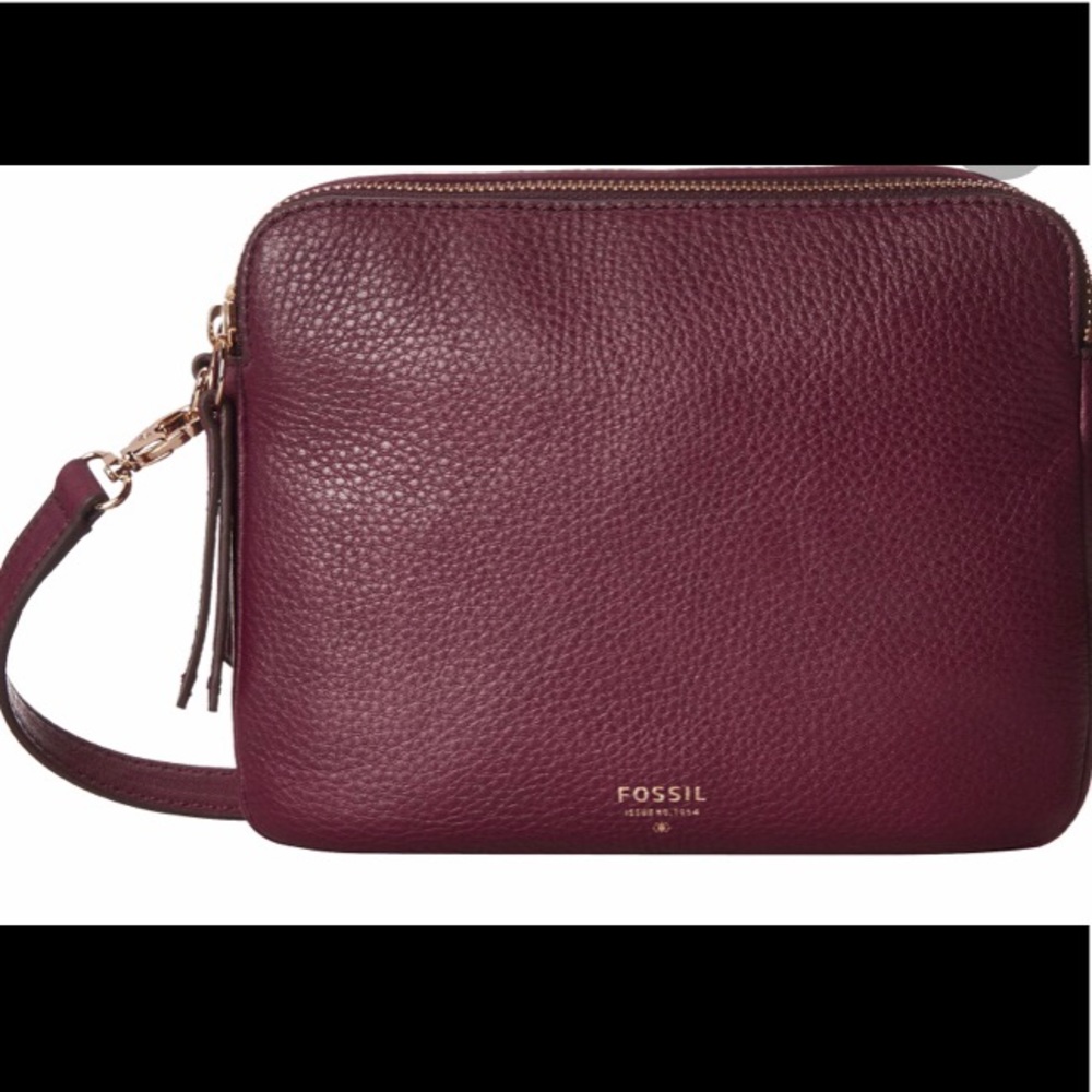 Rare Fossil Sydney Double ZIP Crossbody in Purple